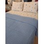 ETEHOMETEX ÇİFT KİŞİLİK %100 PAMUK HAVUZLU PİKE TAKIMI MAVİ 8696474232072